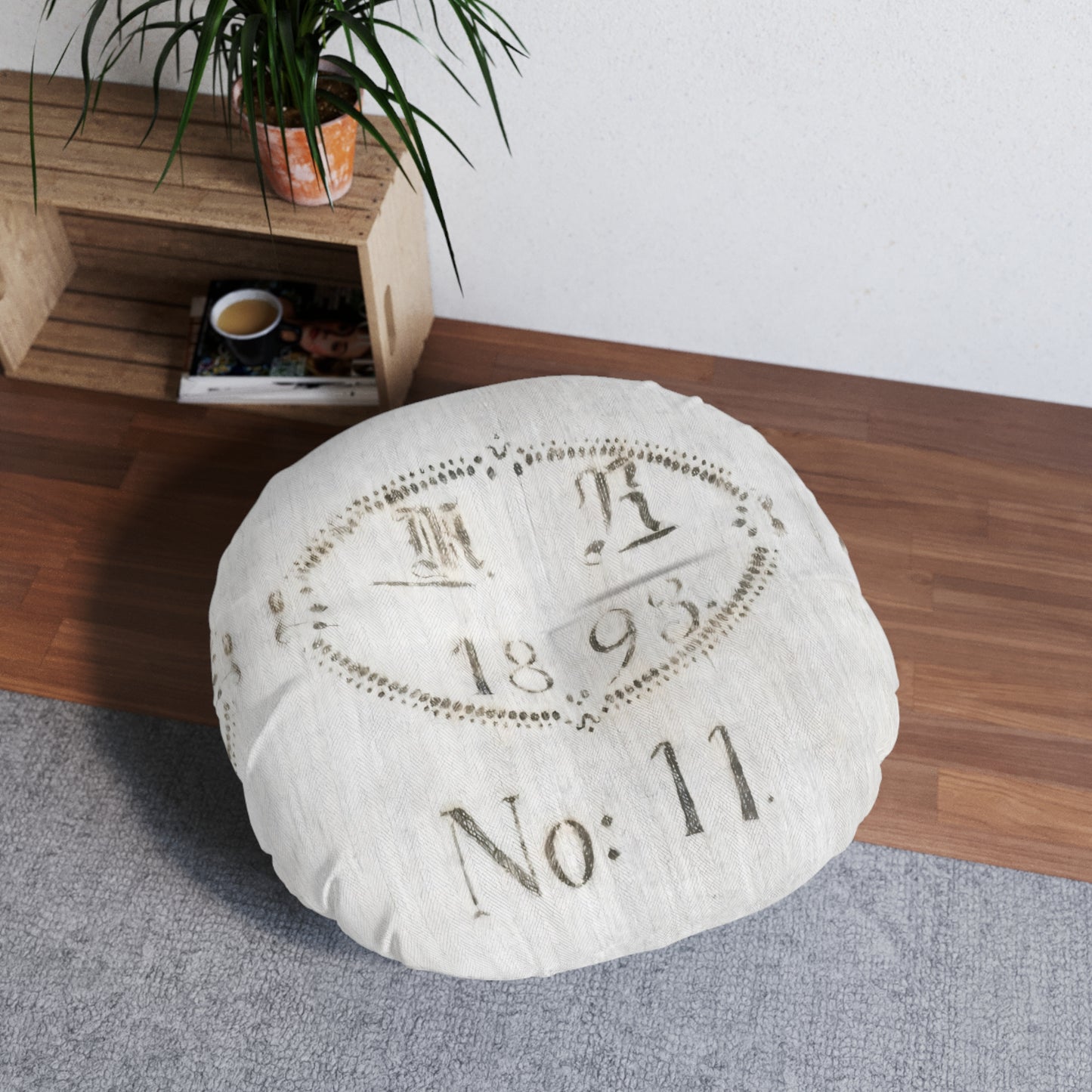 30 x 30 Floor Pillow, French Typography European Design - Modern Farmhouse French Decor Shabby Chic