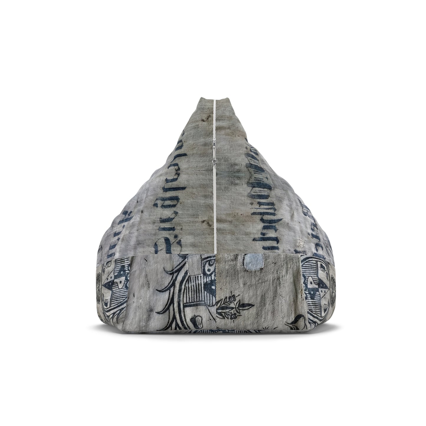 Rustic French Grain Sack Bean Bag Chair Cover for Cozy Living Spaces