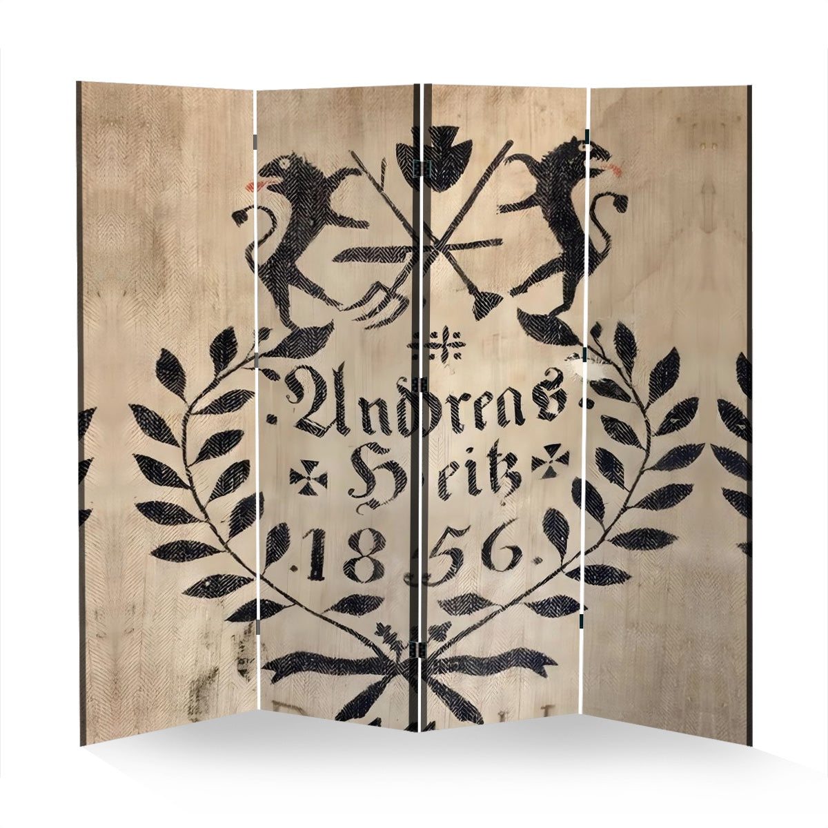 Grain Sack Canvas Room Divider – Faux Linen Texture Print | Chic & Minimalist