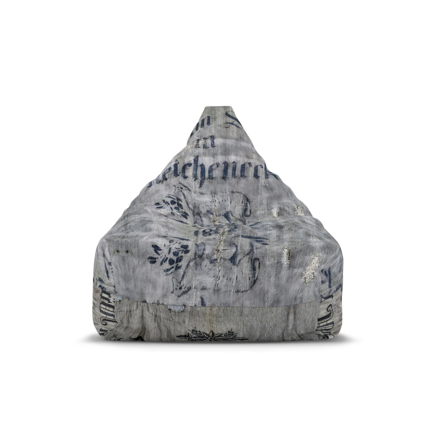 Rustic French Grain Sack Bean Bag Chair Cover for Cozy Living Spaces